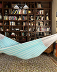 White & Sky Blue Crochet, Large, Crochet Cotton